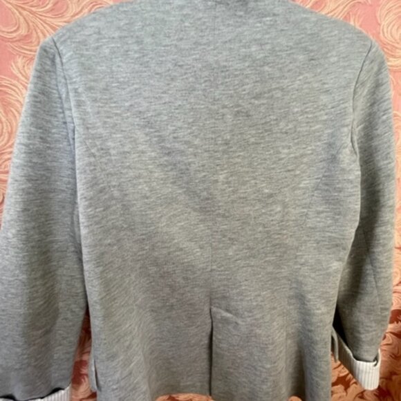 Soft grey jacket; one button, beautiful lined roll up cuffs. - Picture 3 of 5